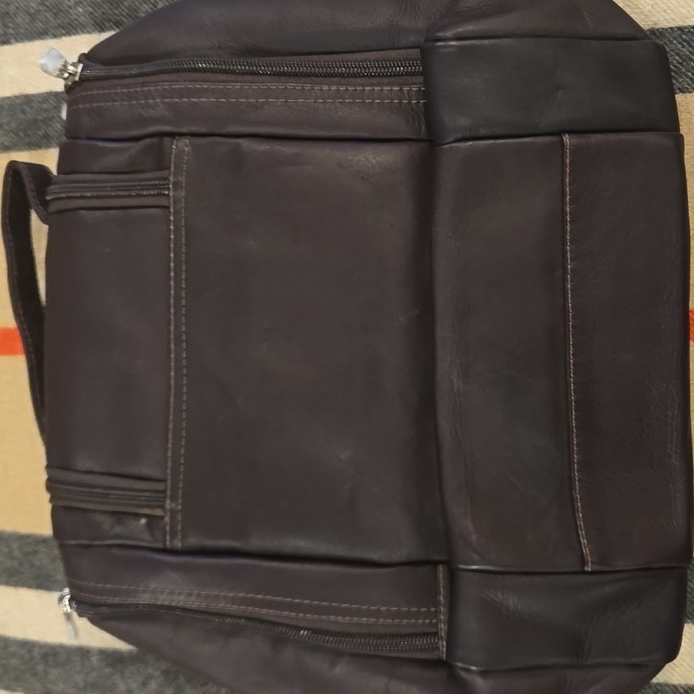 Brown Leather Hanging Travel Toiletry Kit NWOT - Picture 10 of 13